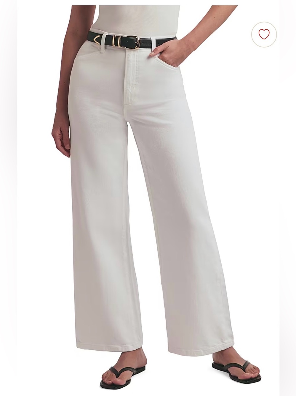 Favorite Daughter The Mischa High-Rise Wide-Leg Jeans Leche White Sz 32